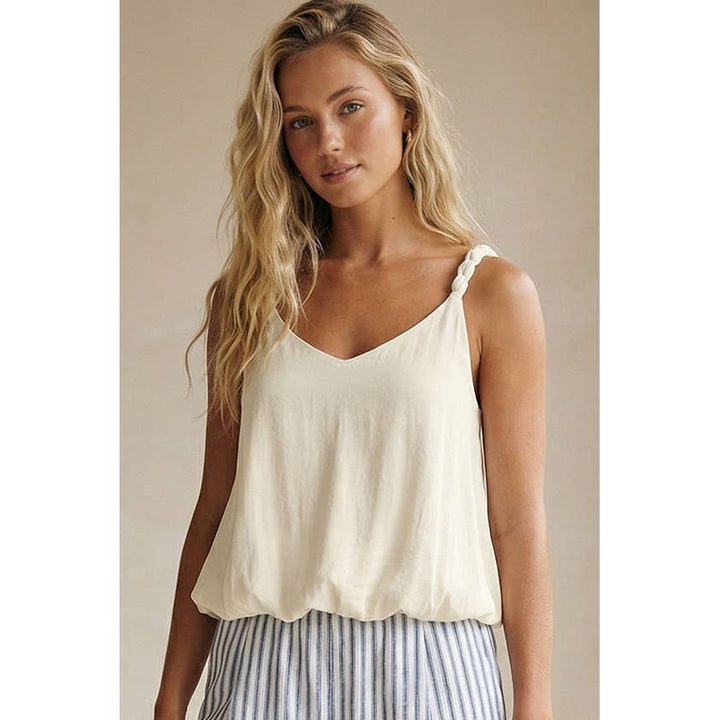 Billowy Strap Accent Tank Top