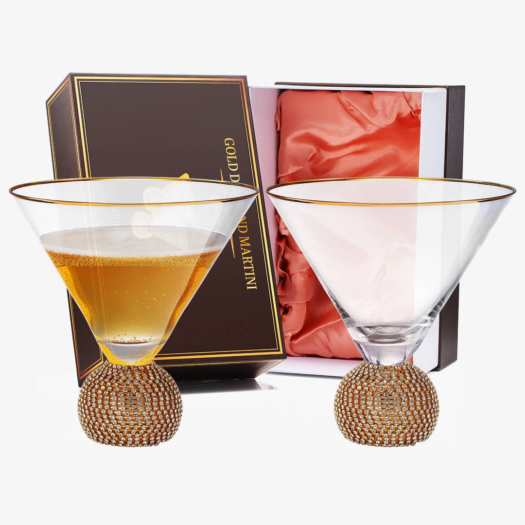 Diamond Rhinestone Martini Glasses - Set of 2