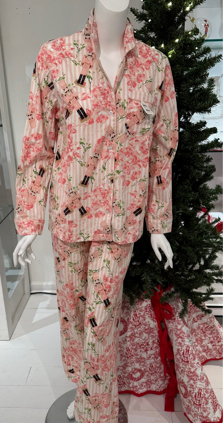 8 Oak Lane Flannel Nutcracker Rose PJ Set