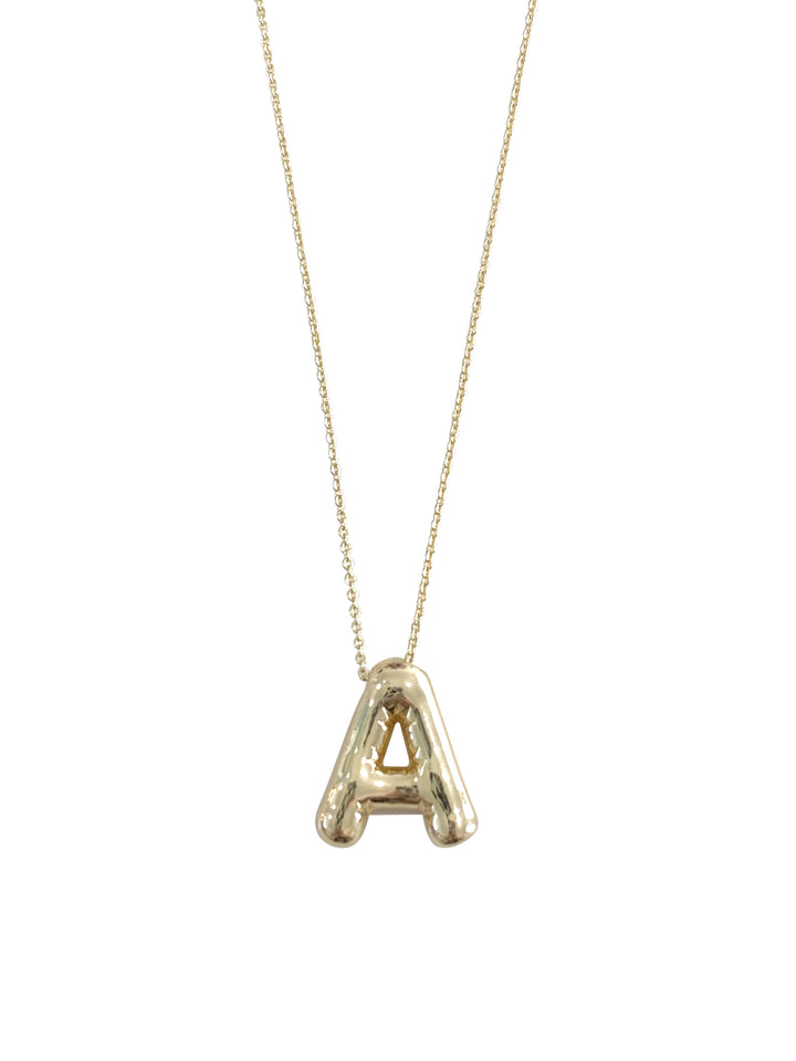 Bubble Initial Gold Necklace