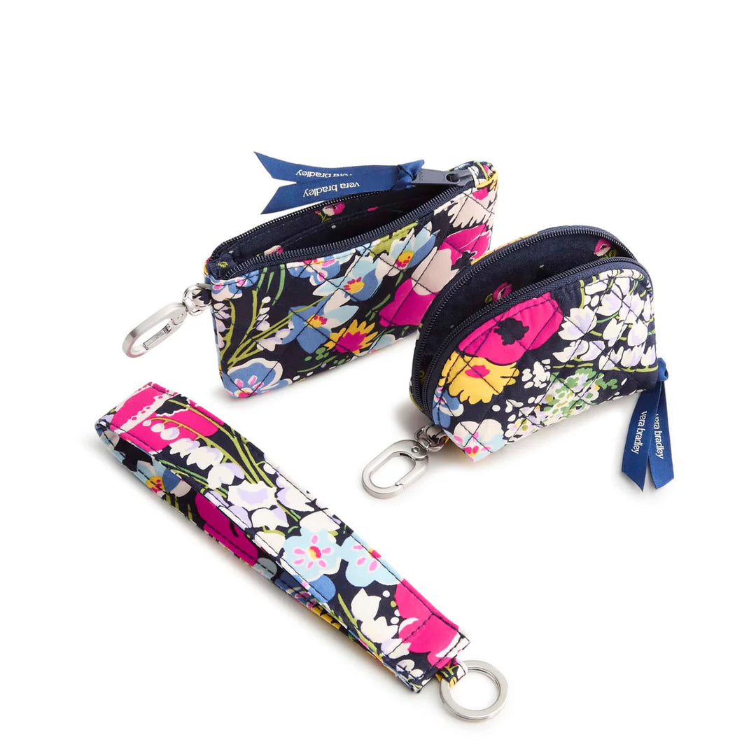 Dual Pouch Wide Wristlet : Poppy Fields