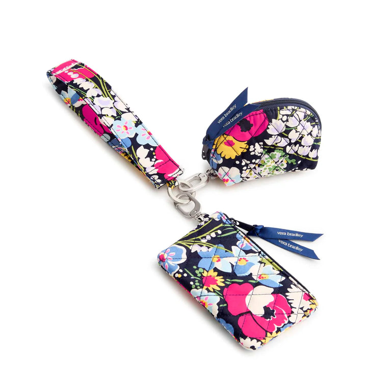 Dual Pouch Wide Wristlet : Poppy Fields