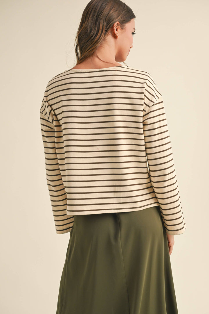 Striped Pattern Long Sleeve Top