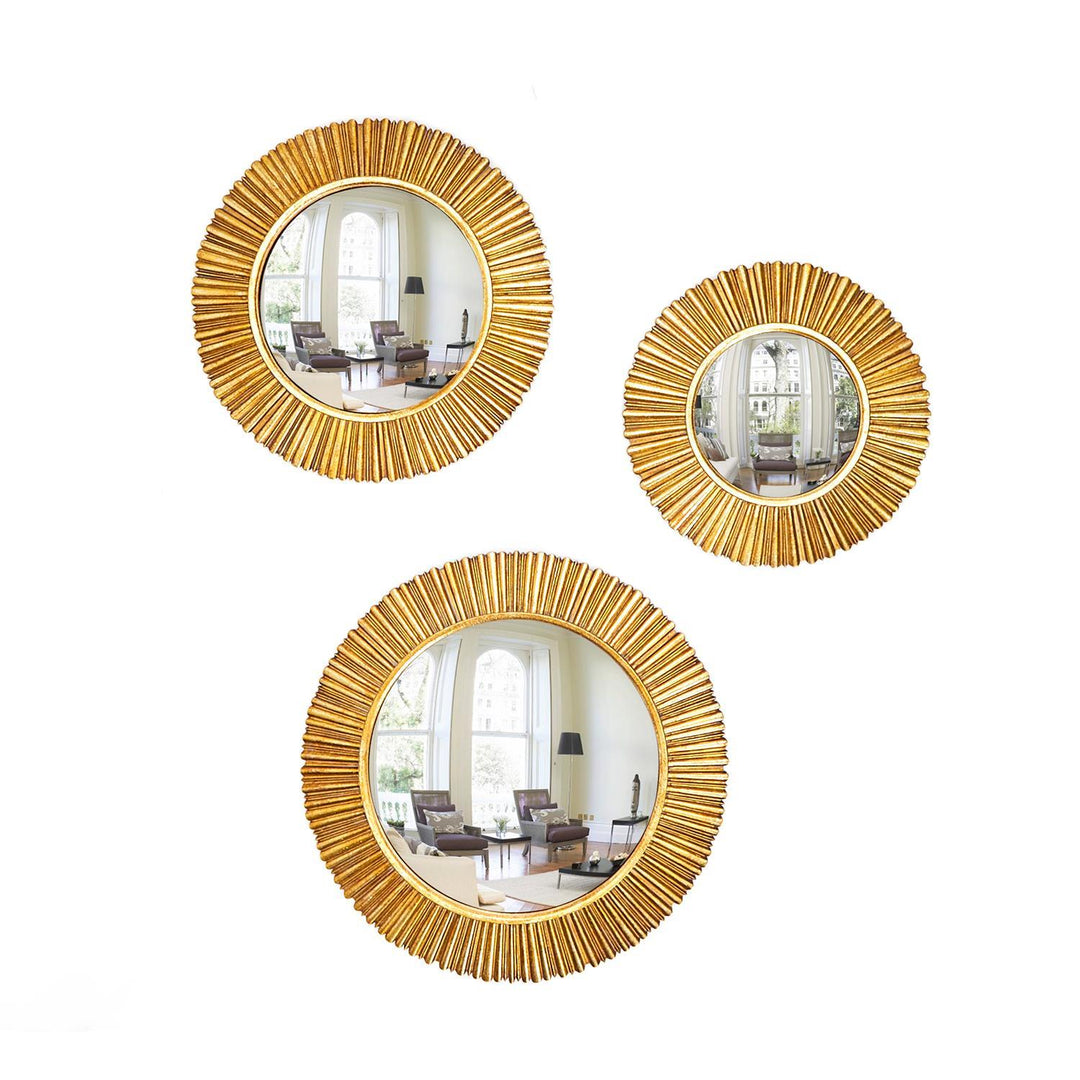 Gold Leaf Convex Wall Mirror
