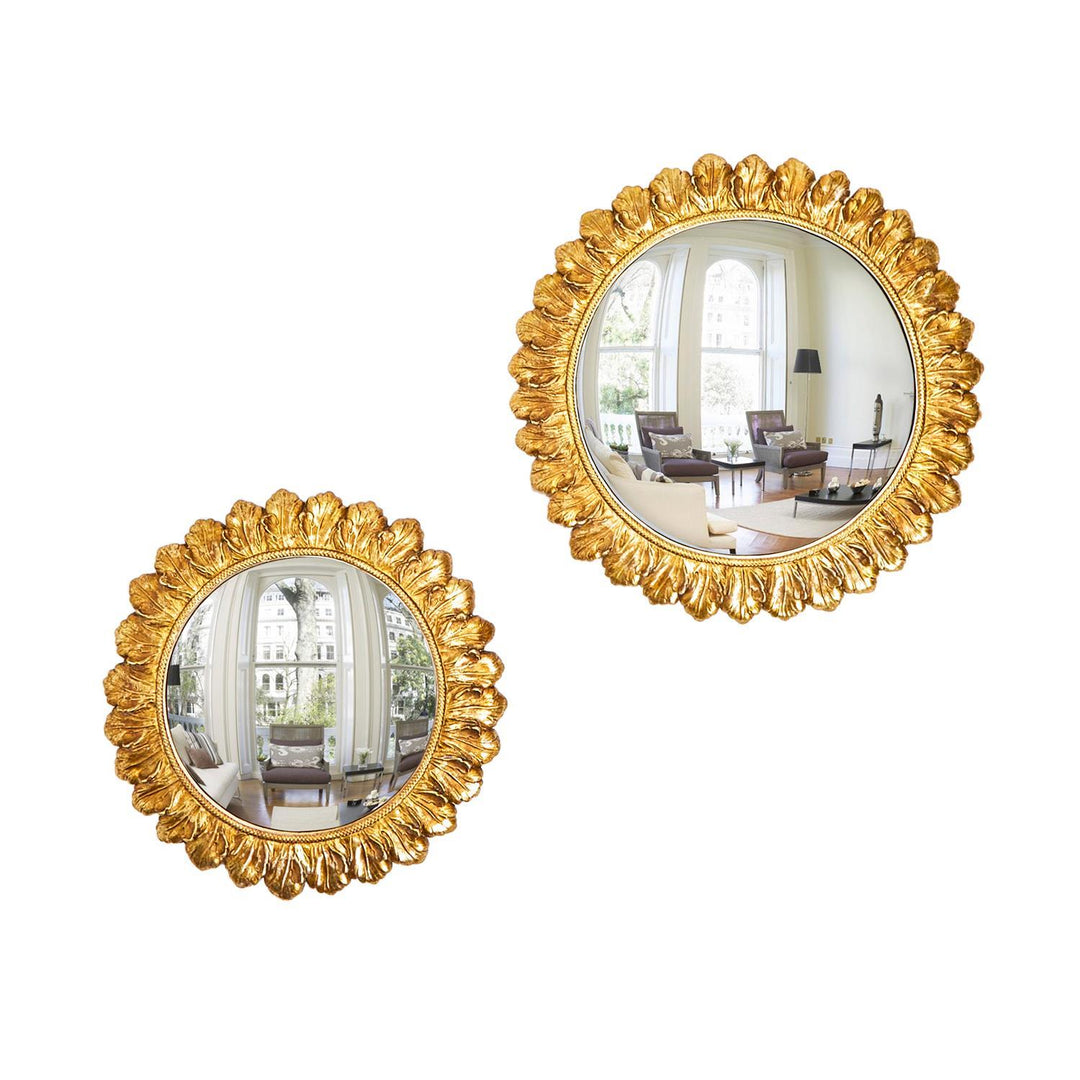 Gold Leaf Convex Wall Mirror