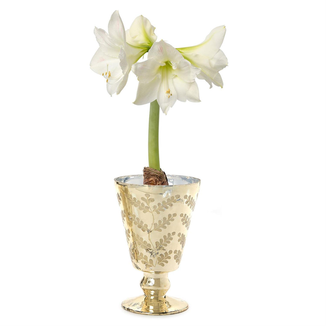 Etched Mercury Glass Candleholder / Cachepot
