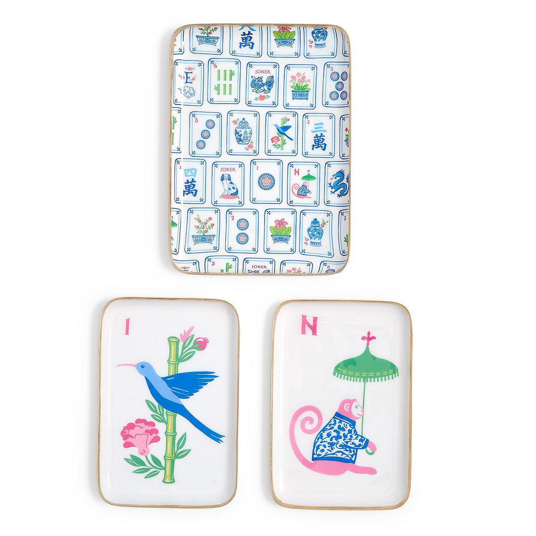 Mahjong Metal Trinket Trays Includes