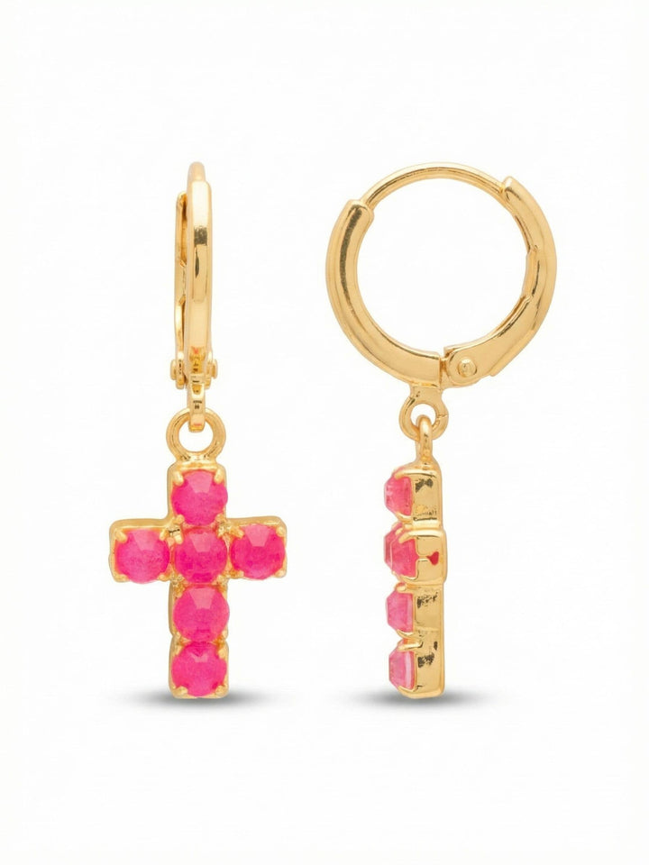 Sorrelli Carly Cross Huggie Hoop Earrings