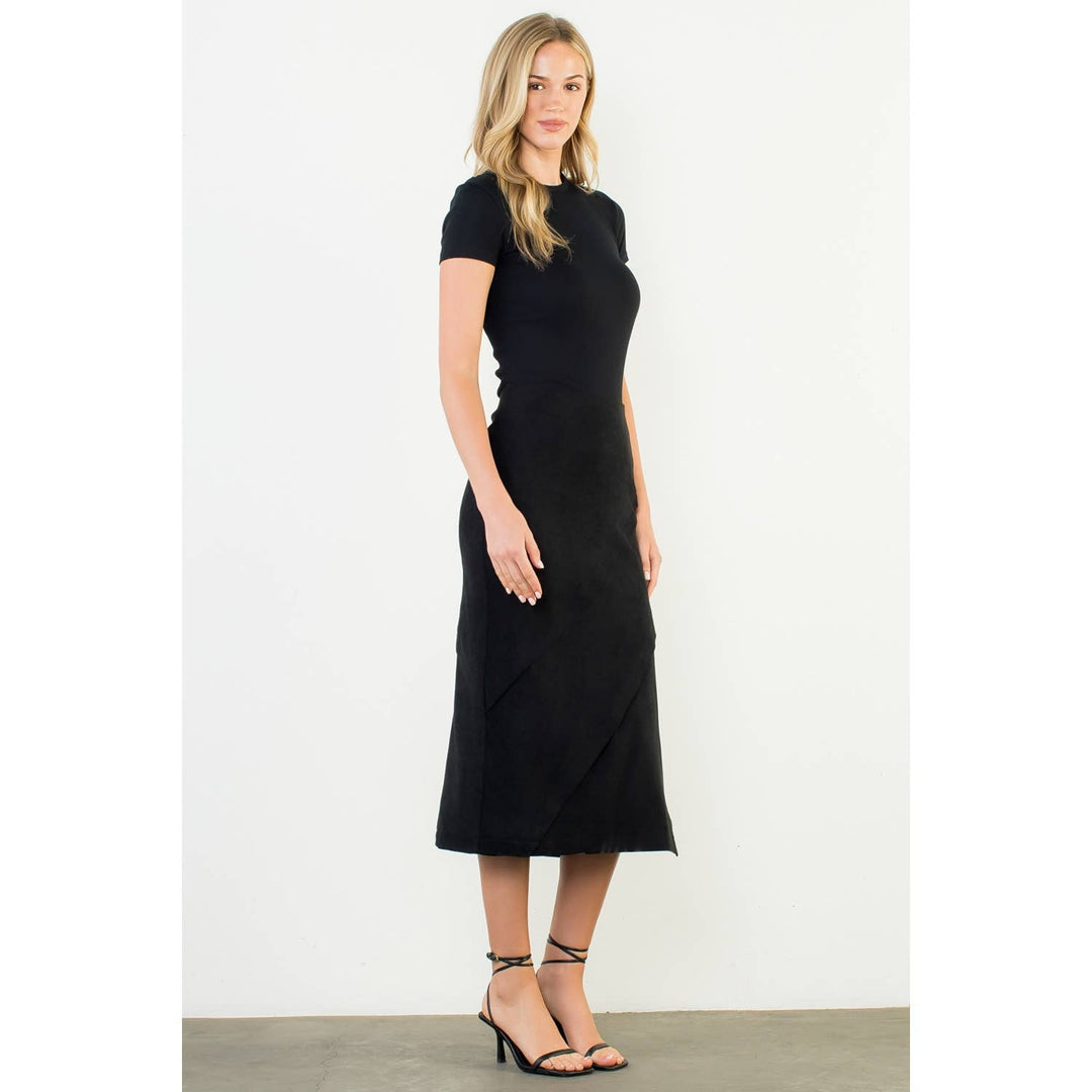 Suede Wrap Detail Midi Skirt