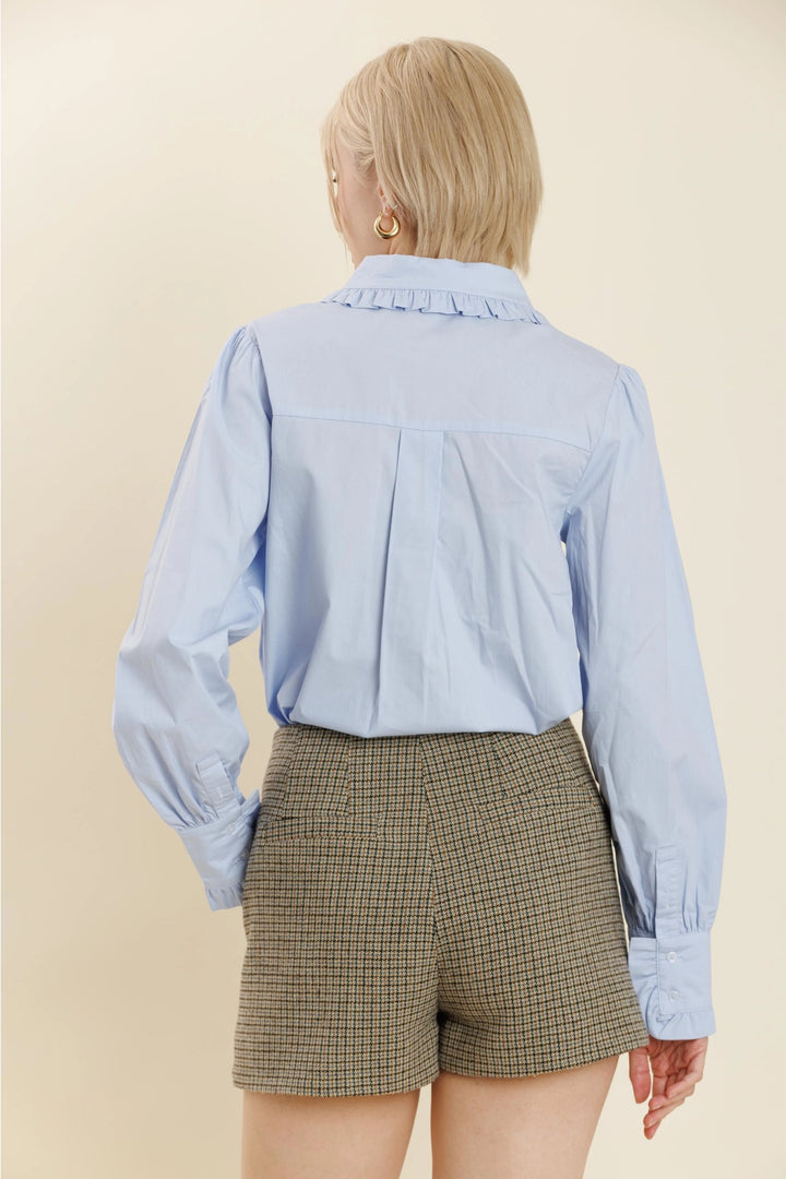 Ruffle Button Down Shirt