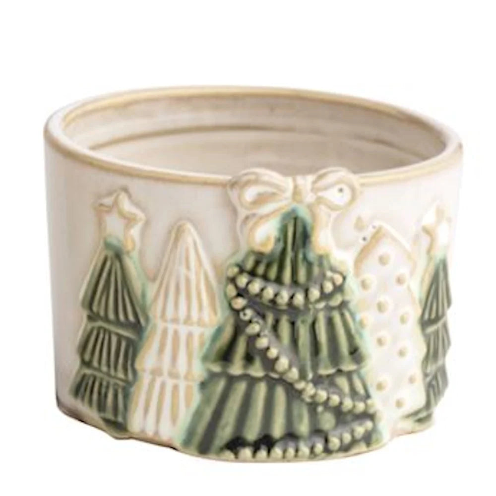 White Christmas Tidbit Dishes