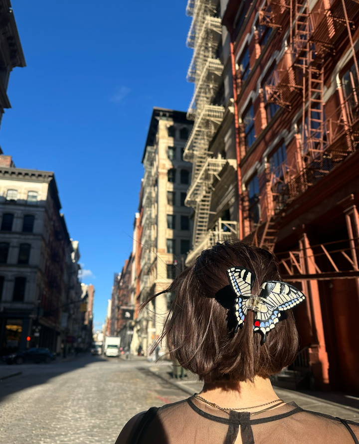 Hand-painted Swallowtail Butterfly Claw Hair Clip
