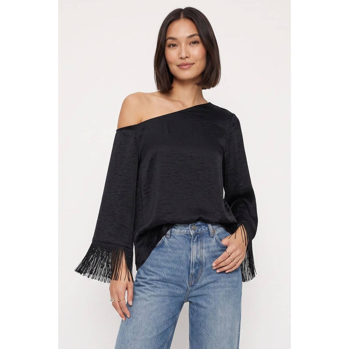 Fringe Sleeve Off Shoulder Fall Blouse