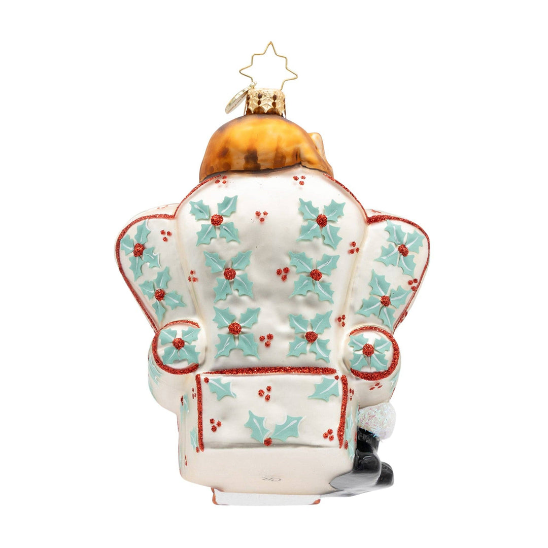 Holiday Glass Ornament – Cat Nap Santa