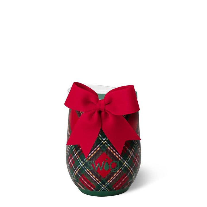 Christmas Plaid Stemless Wine Cup (12oz)