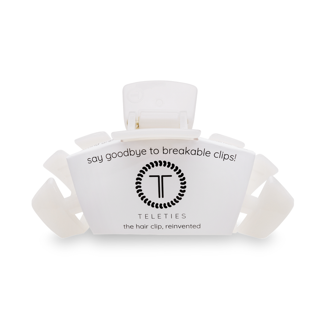 TELETIES - Classic Hair Clip | Large | Coconut White
