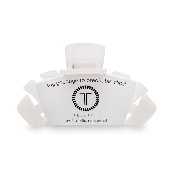 TELETIES - Classic Hair Clip | Large | Coconut White