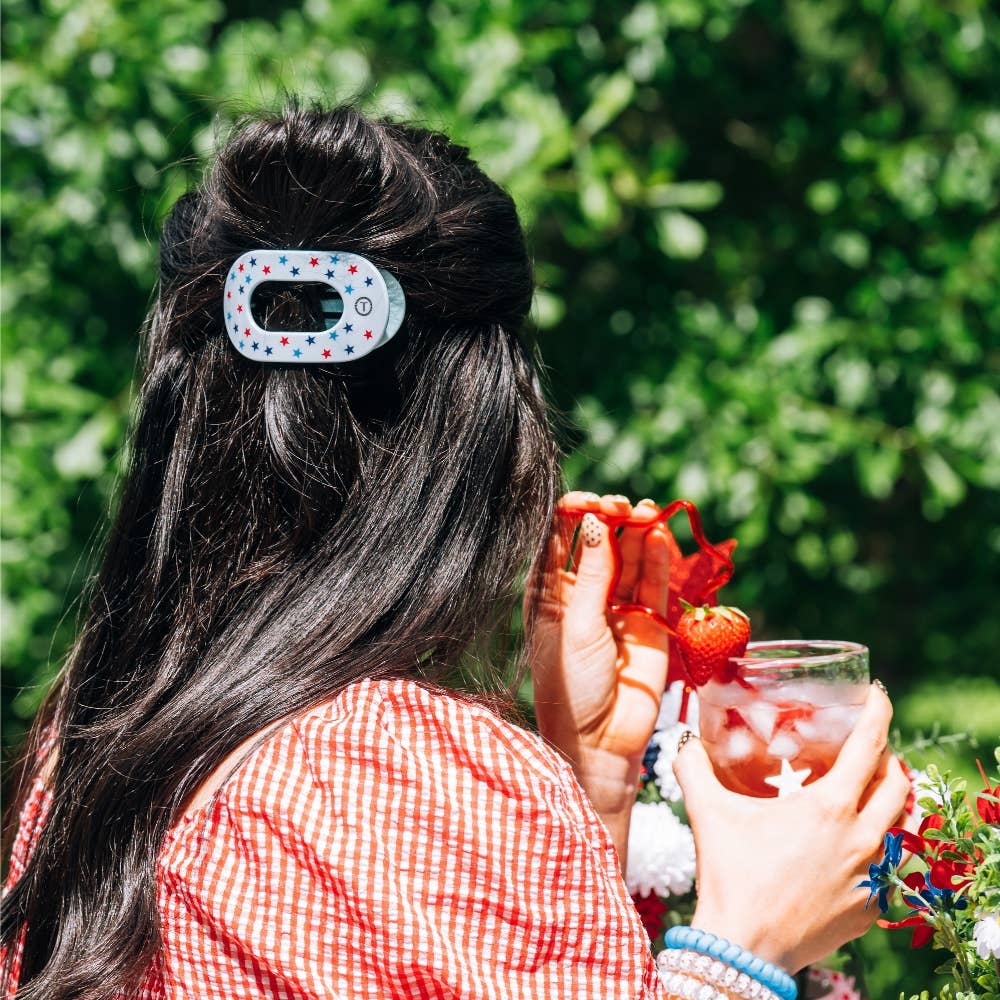 TELETIES - Flat Round Hair Clip | Small | United We Sparkle