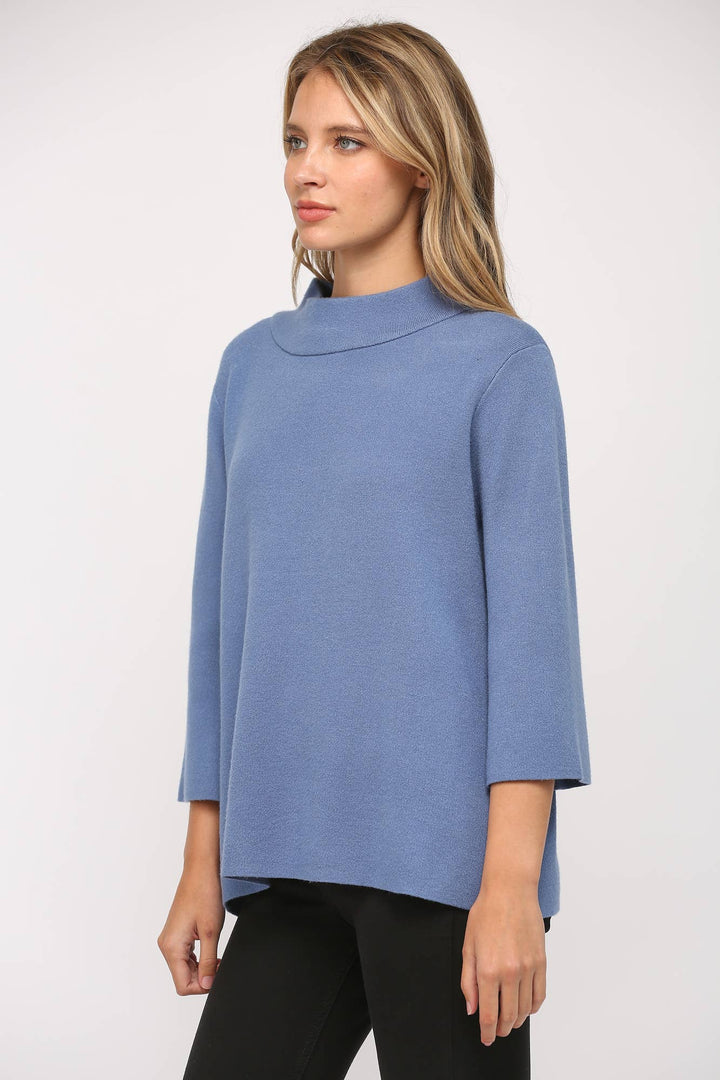 Mock Neck Pull Over Sweater/Bell Sleeve