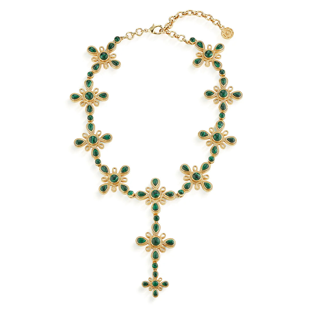 Monique Gem Convertible Necklace-Malachite