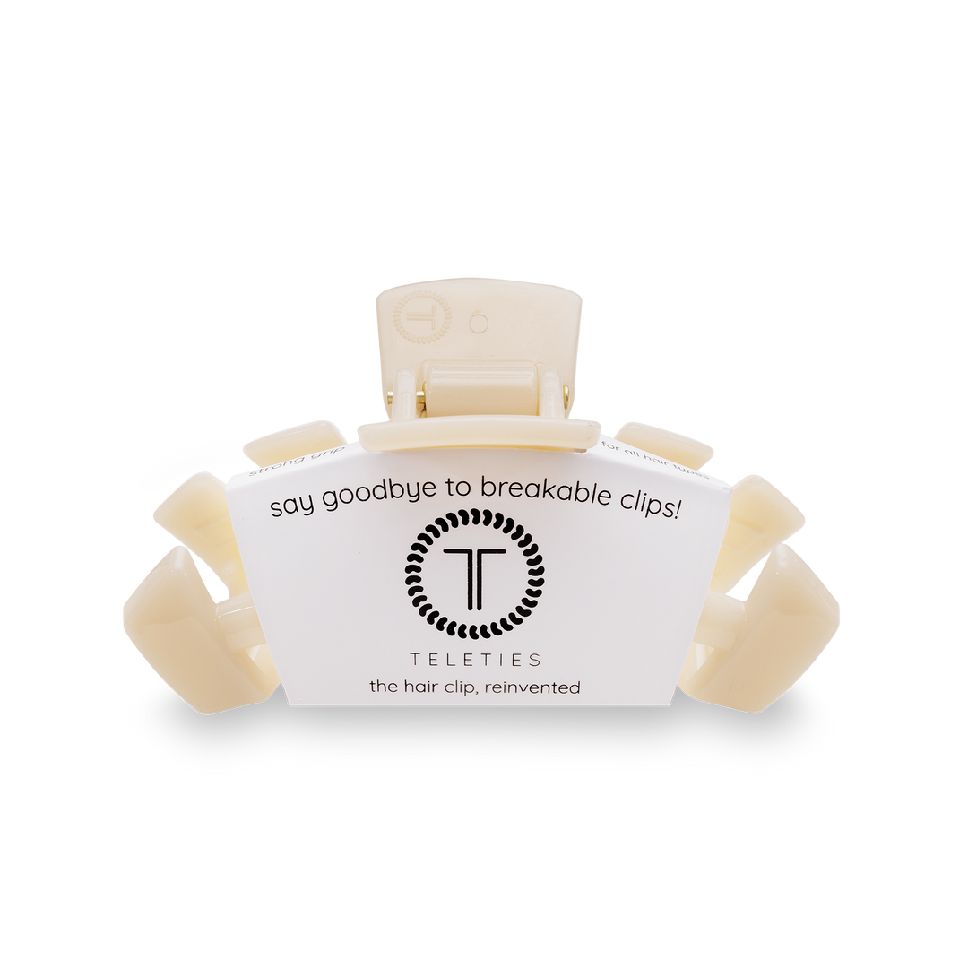 TELETIES - Classic Hair Clip | Small | Almond Beige