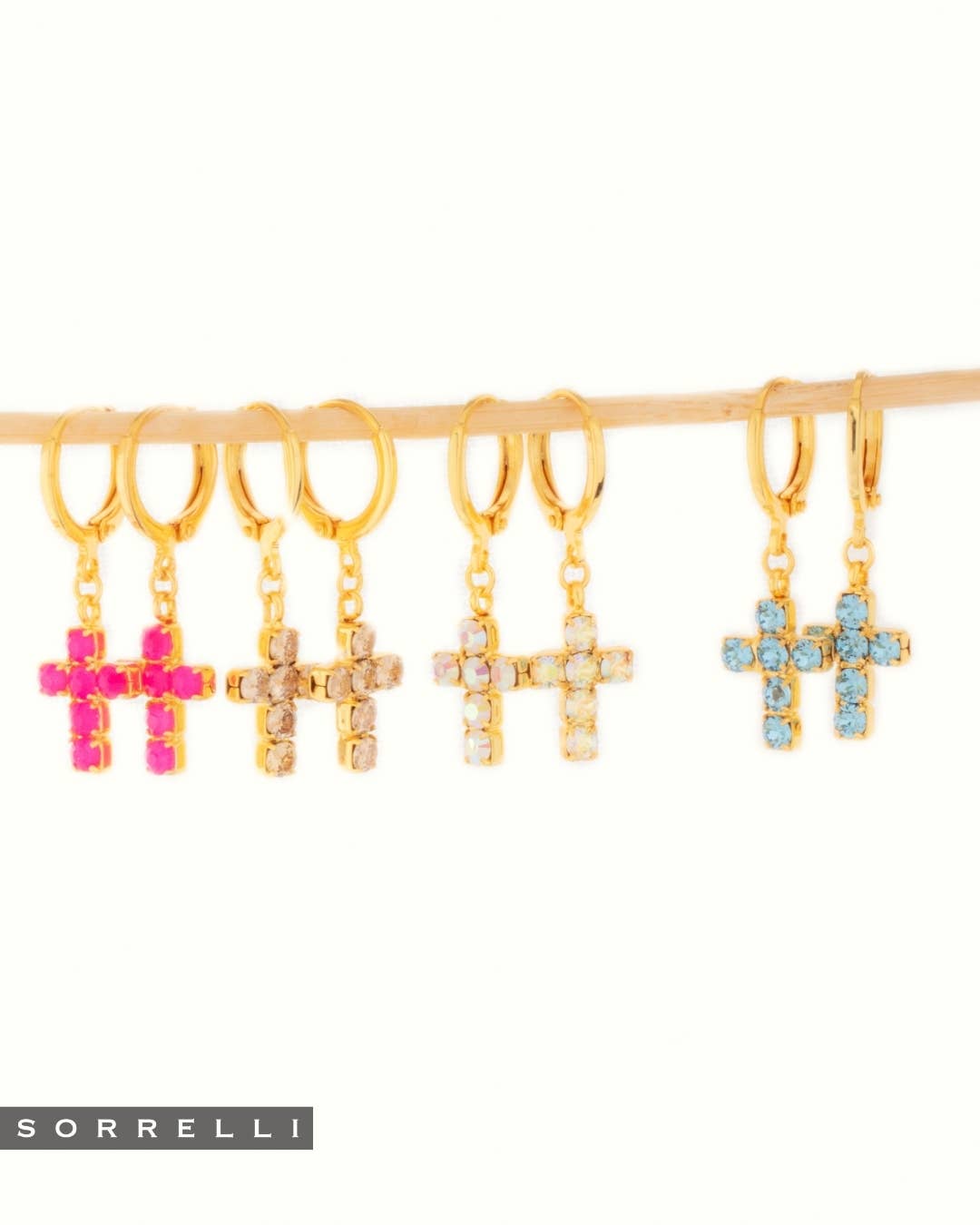 Sorrelli Carly Cross Huggie Hoop Earrings