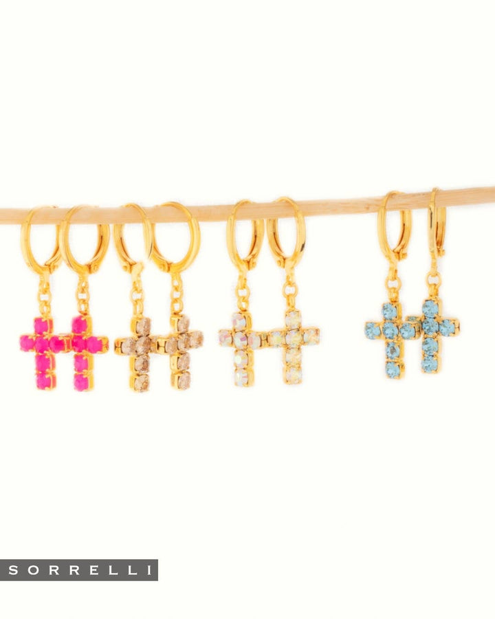 Sorrelli Carly Cross Huggie Hoop Earrings