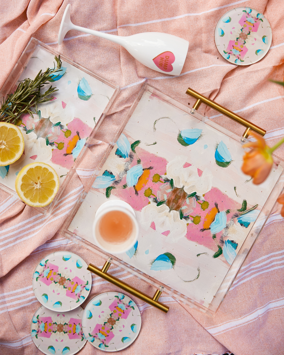 Monets Garden Pink Coaster | Laura Park Designs x Tart