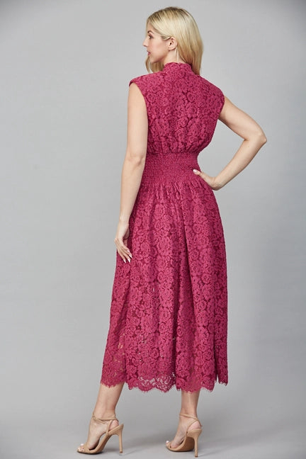 Front Zip Closure Lace Dress