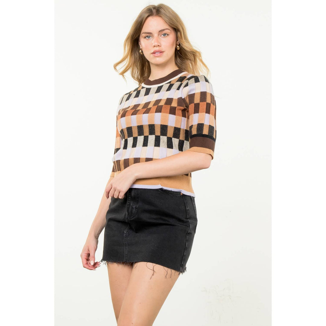 THML - Short Sleeve Textured Knit Top