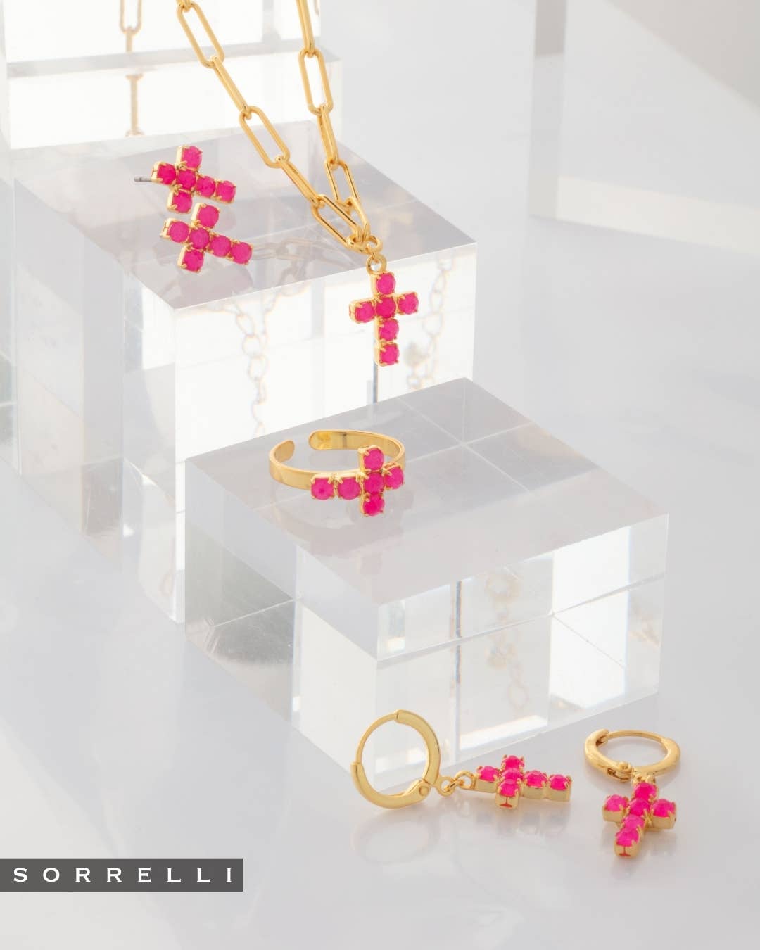 Sorrelli Carly Cross Huggie Hoop Earrings