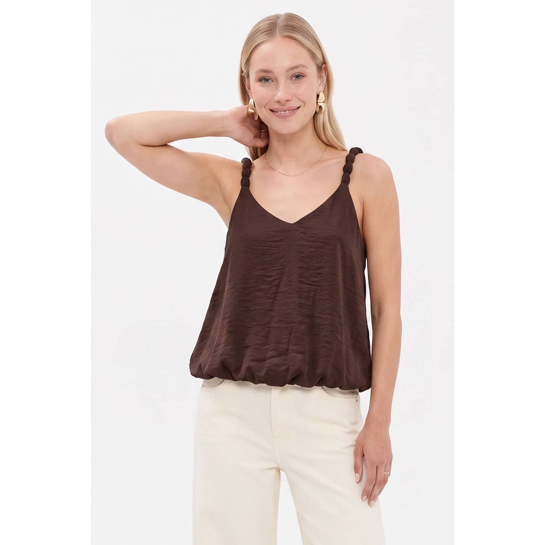 Billowy Strap Accent Tank Top