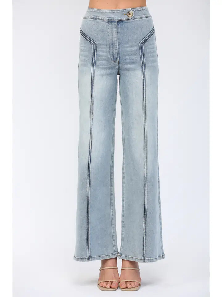 High Waisted Wide Leg Jean