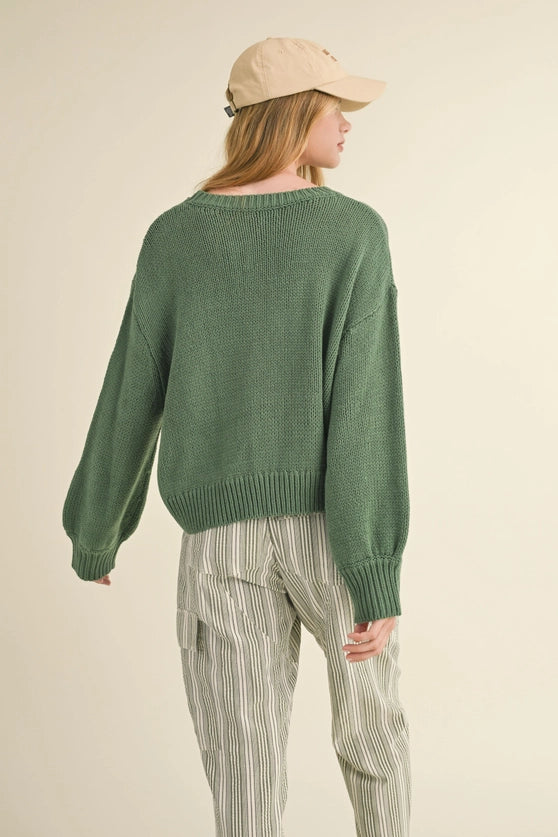 Ballon Sleeve Sweater Top