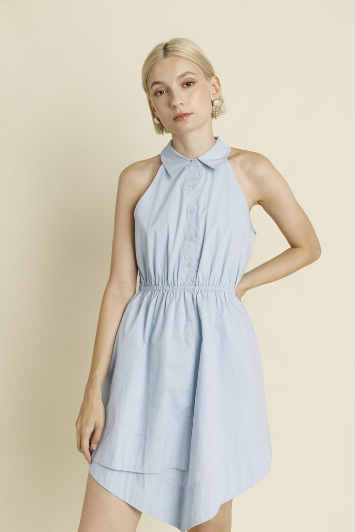 Racerback Poplin Shirt Dress