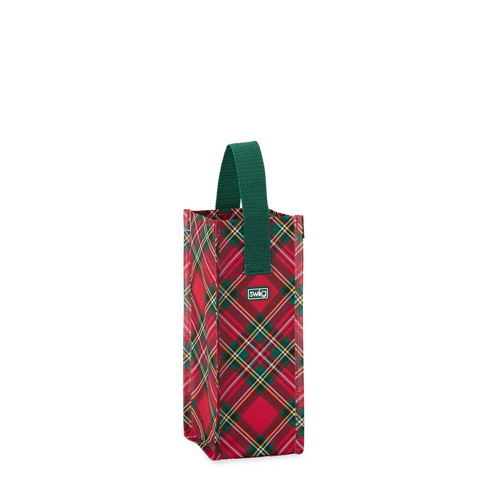Swig Christmas Plaid Reusable Gift Bag (Wine)