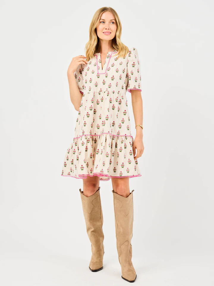Adelyn Dress | Cottage Stripes Tan