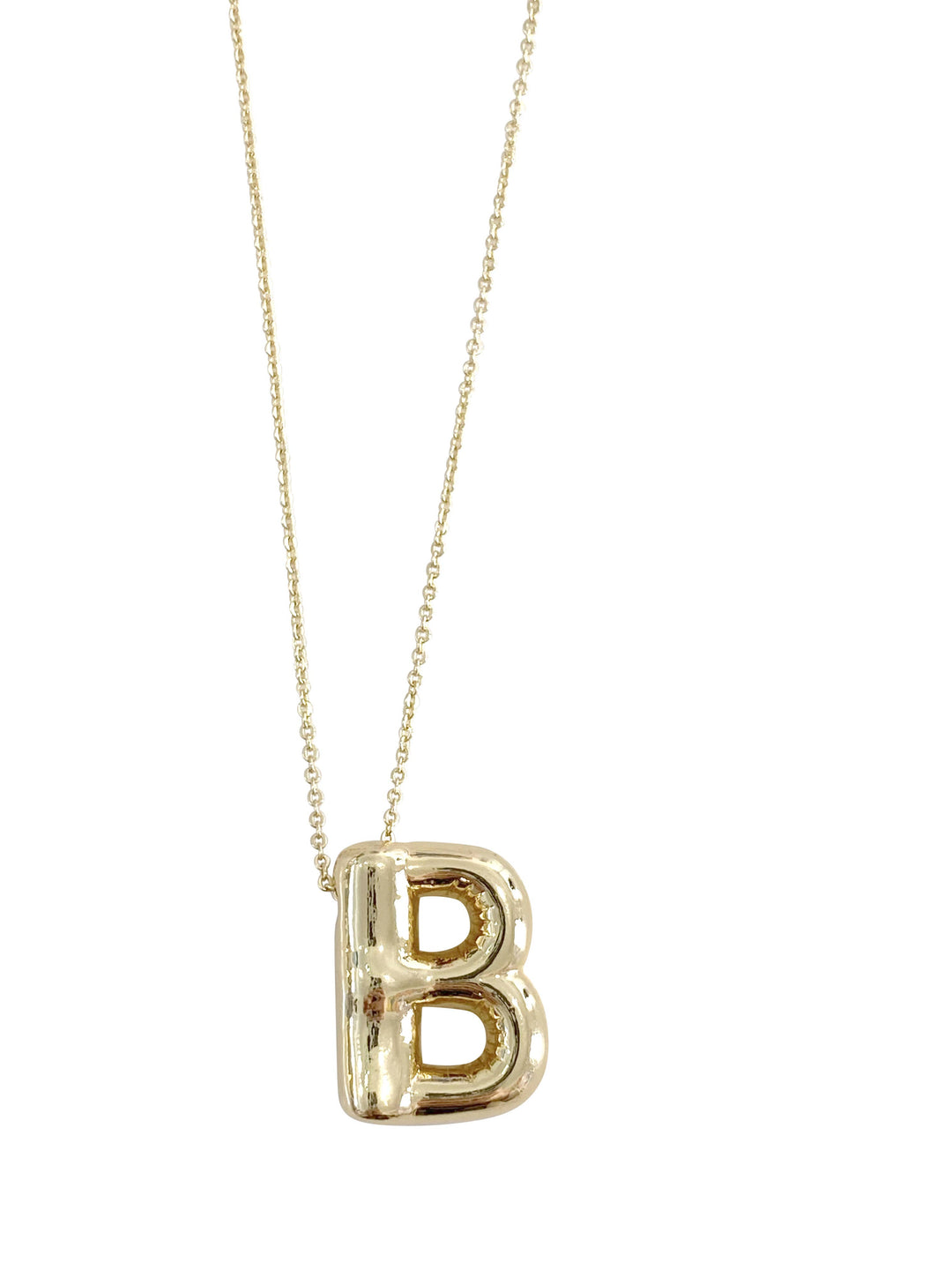 Bubble Initial Gold Necklace