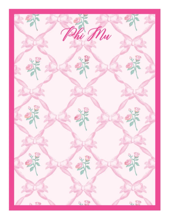 Sorority Romantic Floral Notepad