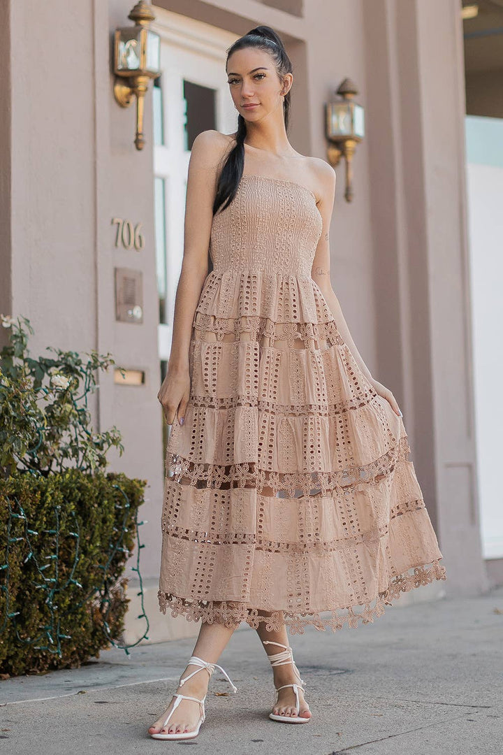 Eyelet Lace Tube Dress