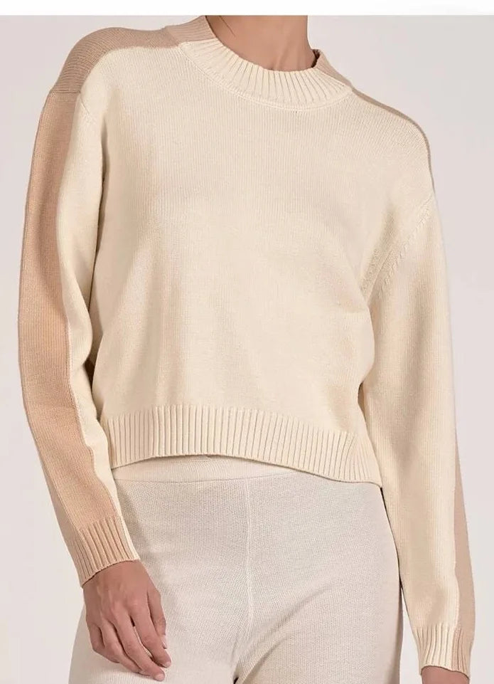 Elan Crew Neck Colorblock Sweater