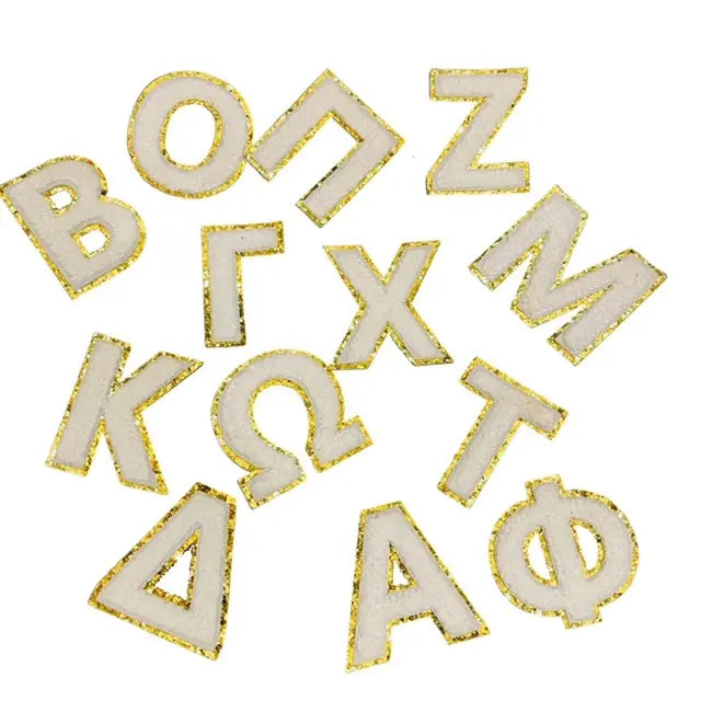 Greek Sequin Chenille Letters