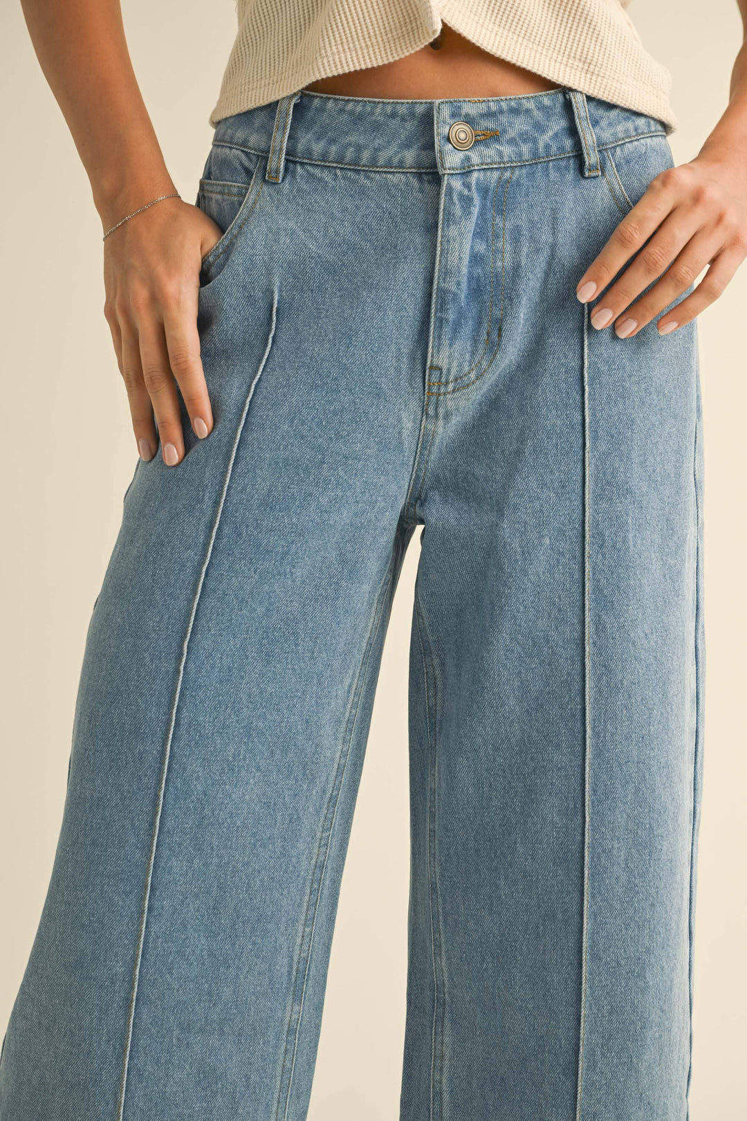 Wide Hem Denim Pants