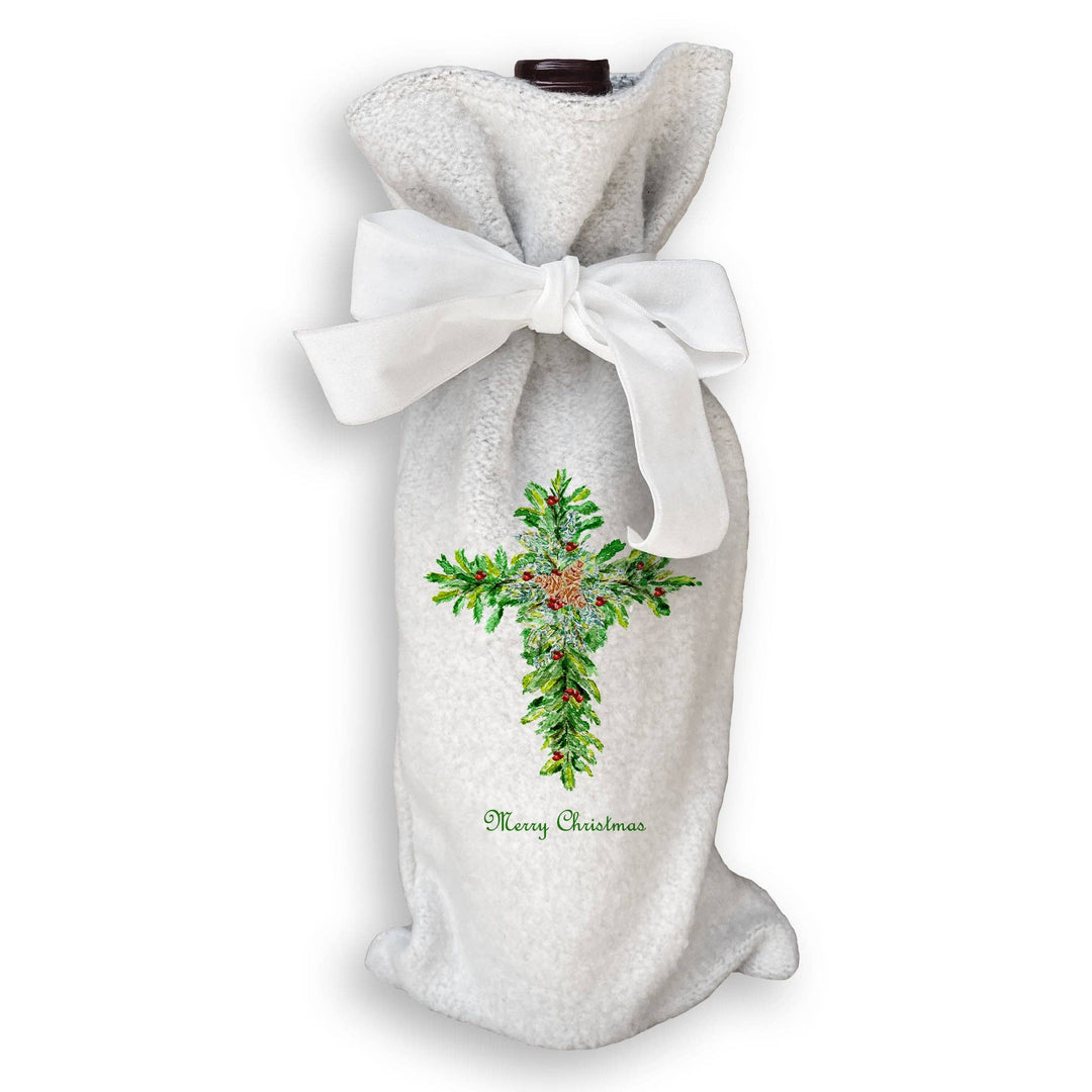 Christmas Cross with Red Berries Towel