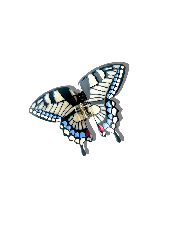Hand-painted Swallowtail Butterfly Claw Hair Clip