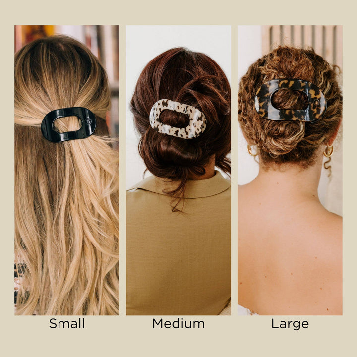 TELETIES - Round Flat Hair Clip | Large | Almond Beige