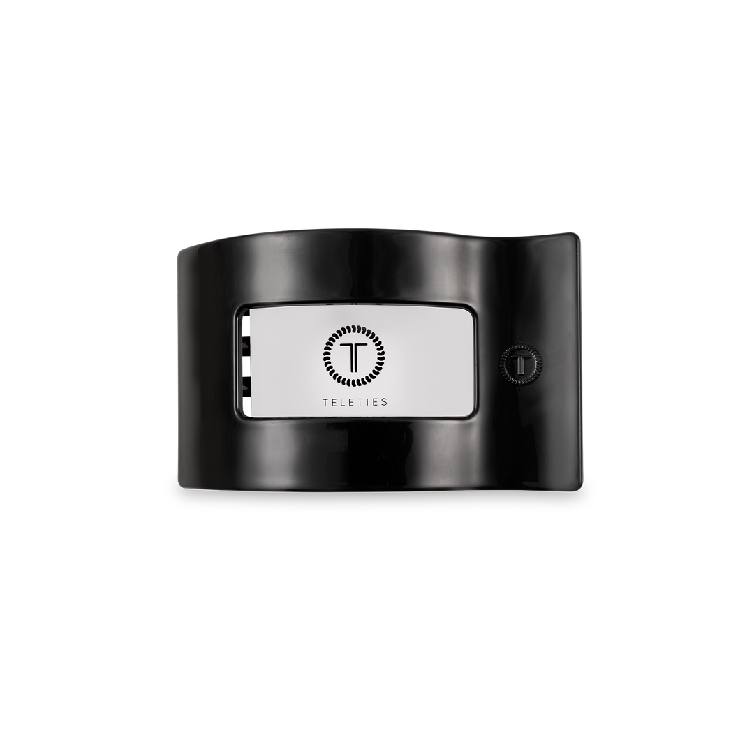 TELETIES - Flat Rectangle Hair Clip | Small | Jet Black