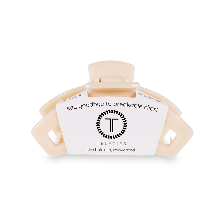 TELETIES - Open Hair Clip | Medium | Almond Beige