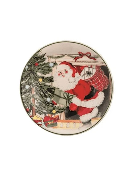 Santa Scene Tidbit Plates