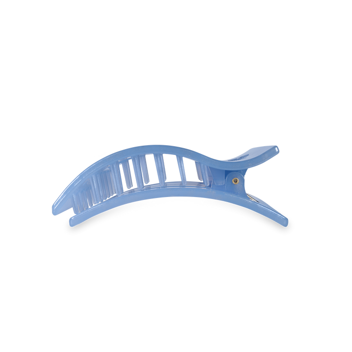 TELETIES - Flat Rectangle Hair Clip | Medium | Blue Lagoon